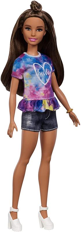 

Кукла Barbie Модница Fashionistas 112 Mattel FBR37 футболка Hello сердечко