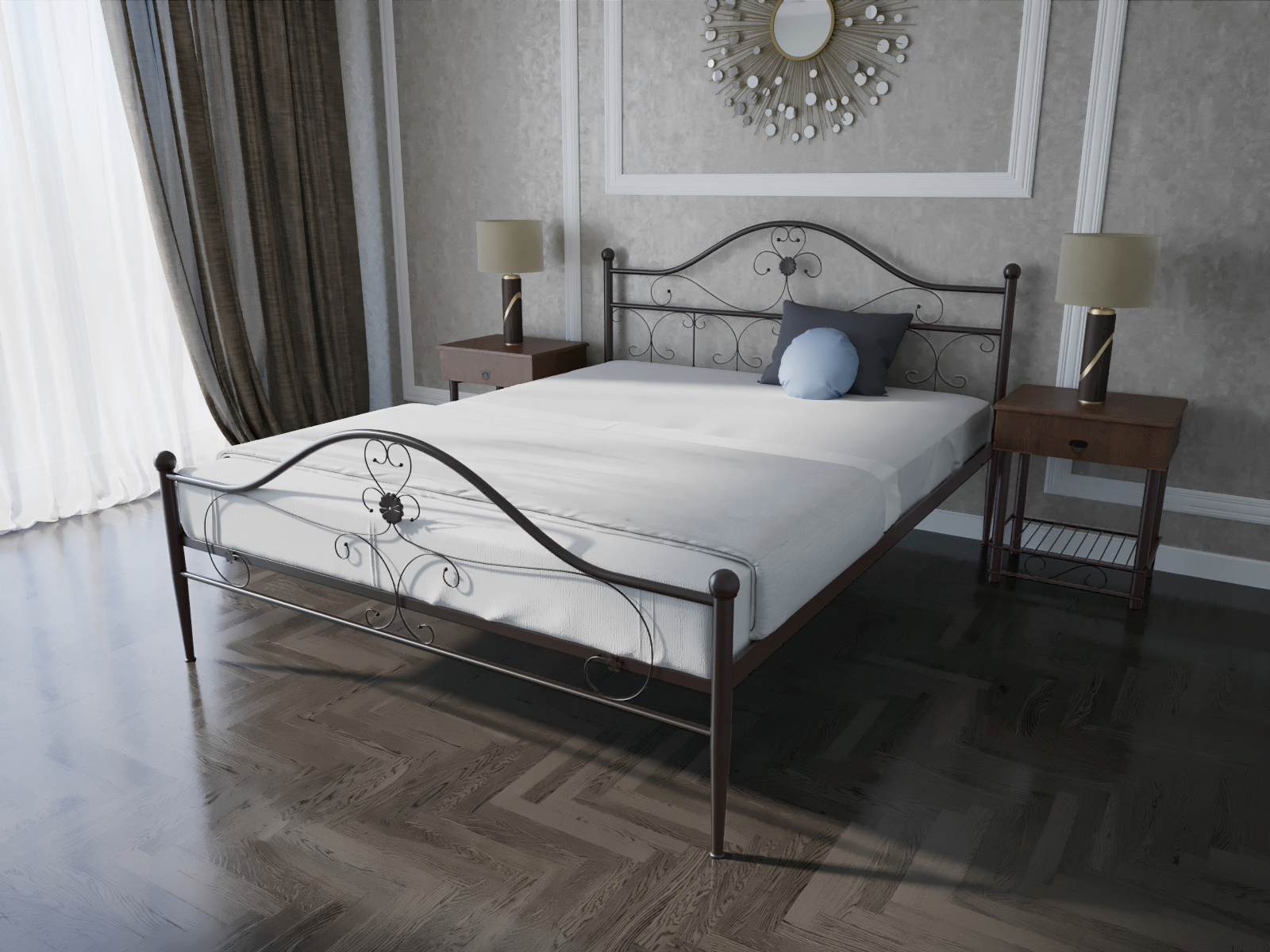 

Кровать MELBI Патриция Двуспальная 160*190 см Коричневый (КМ-002-02-5кор)