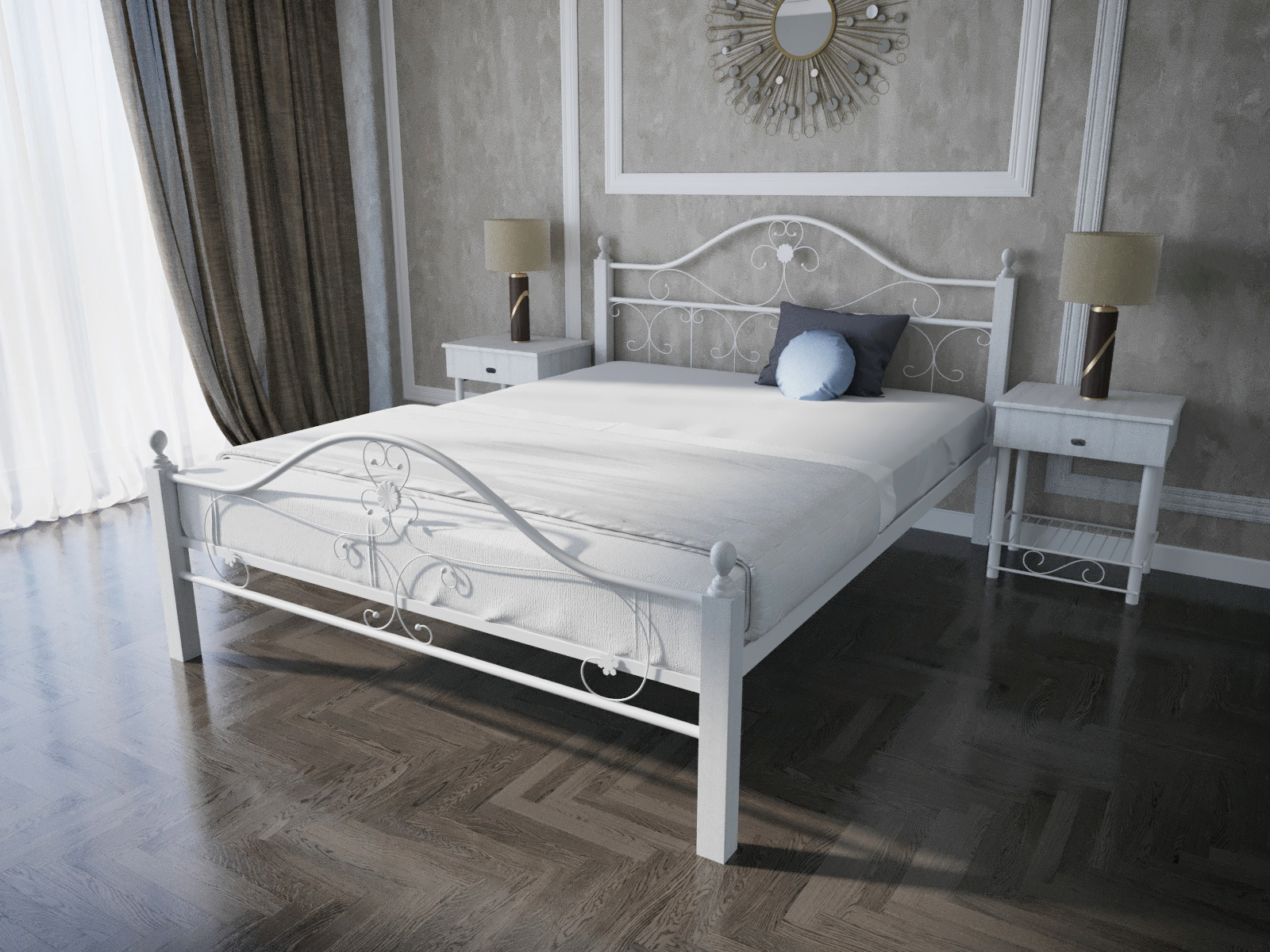 

Кровать MELBI Патриция Вуд Двуспальная 180*200 см Белый (КМ-001-02-8бел)