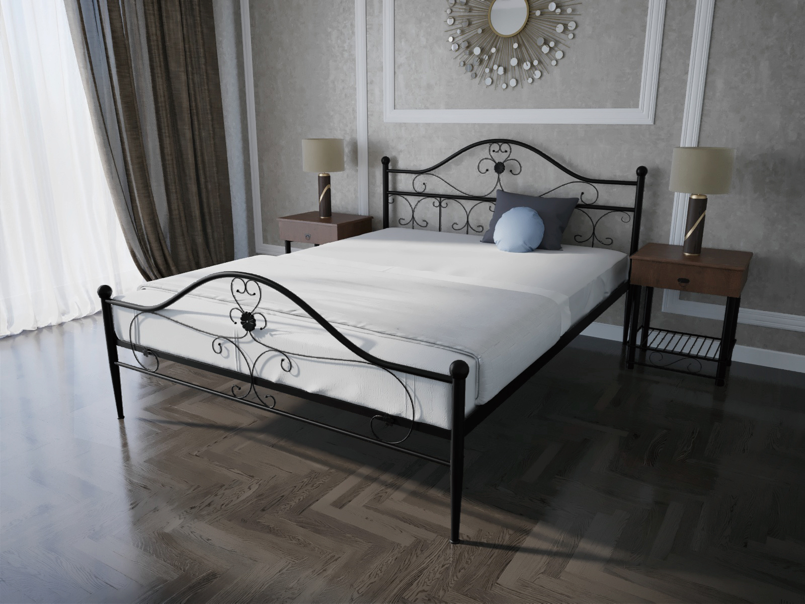 

Кровать MELBI Патриция Двуспальная 180*200 см Черный (КМ-002-02-8чер)