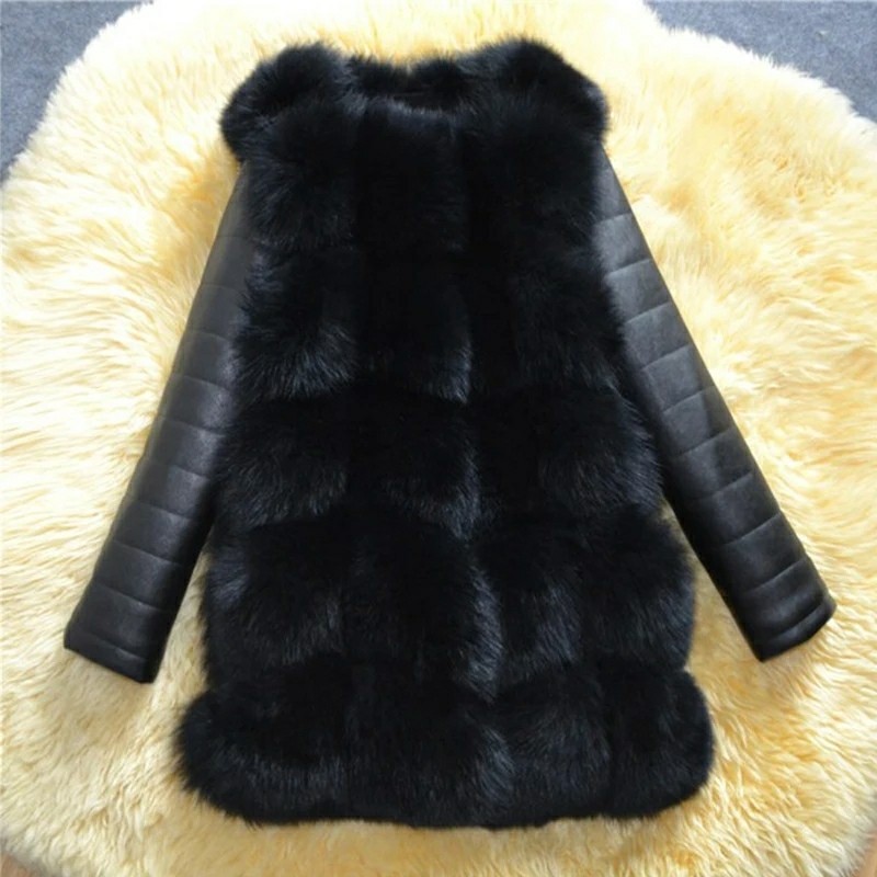 

Меховая жилетка с кожаными рукавами Fanpuguizhen Milanka 54 (5XL) Чёрная