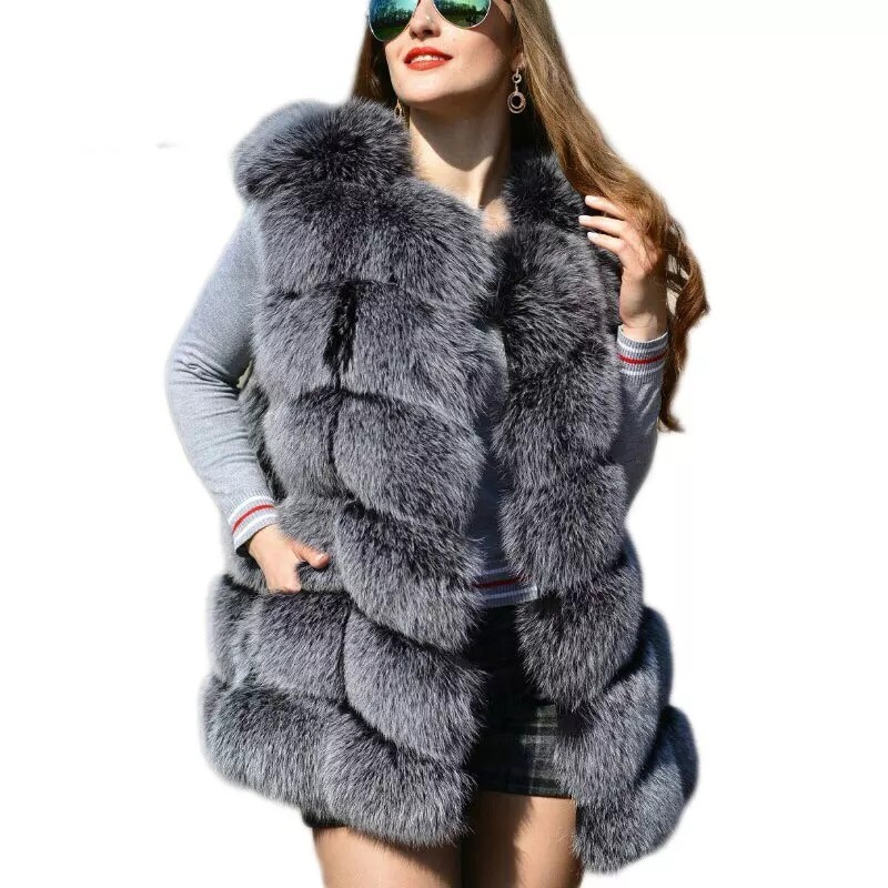 

Меховая жилетка ЭКО мех Fanpuguizhen Milanka 50 (3XL) Серебристый с чёрным
