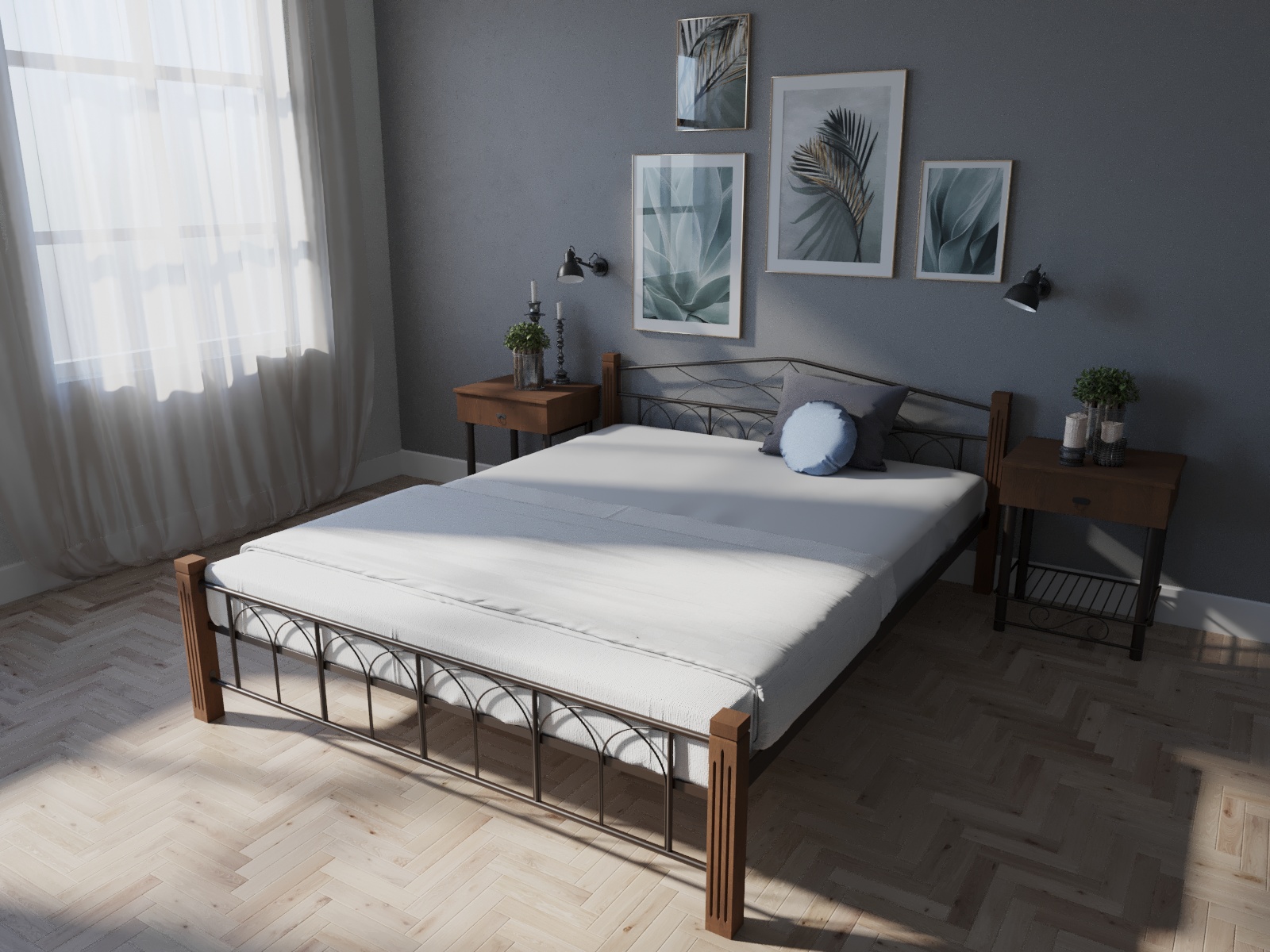 

Кровать MELBI Элизабет Двуспальная 160*200 см Коричневый (КМ-005-02-4кор)