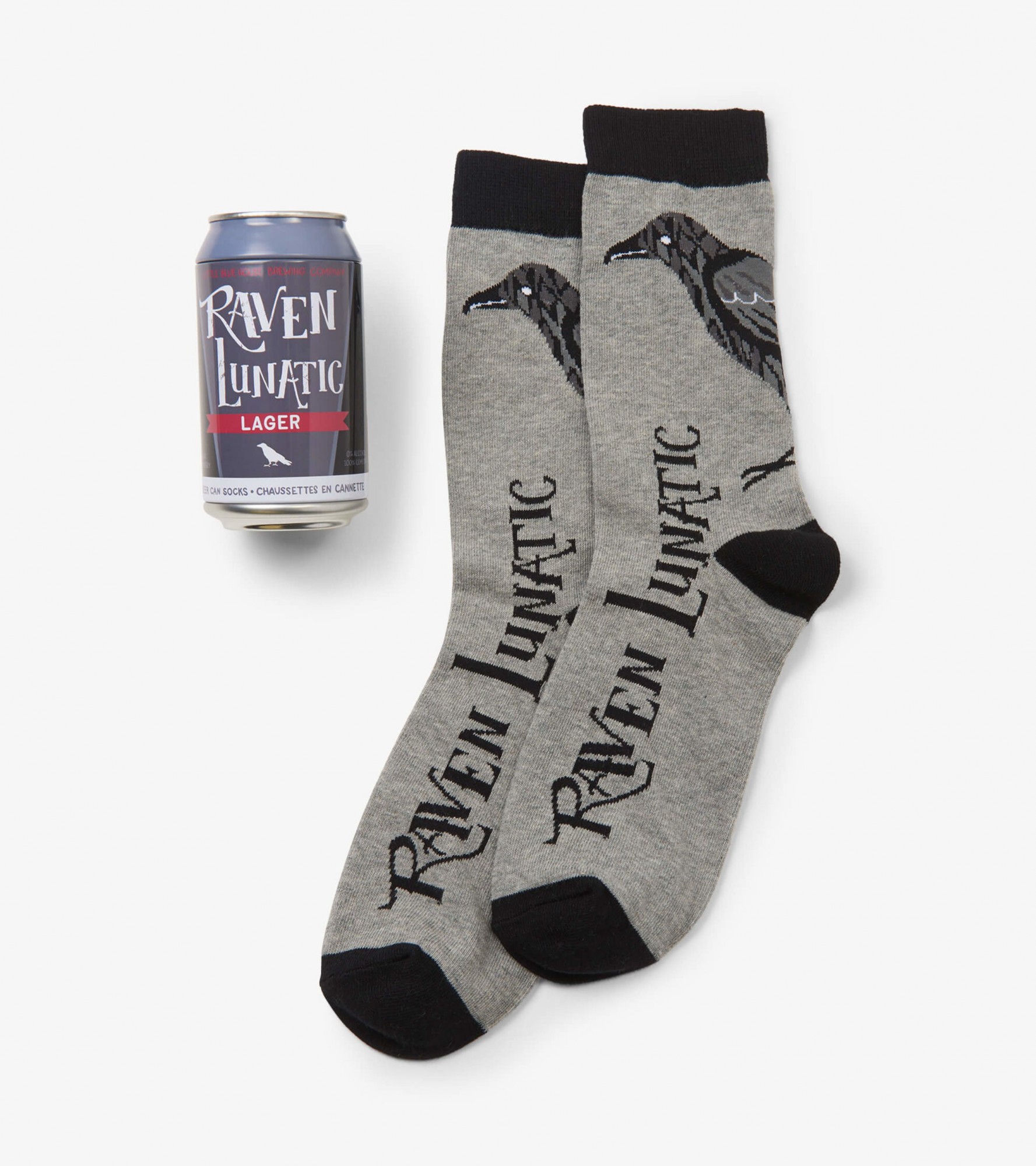 

Шкарпетки Hatley в пивній банці Raven Lunatic сірий O/S