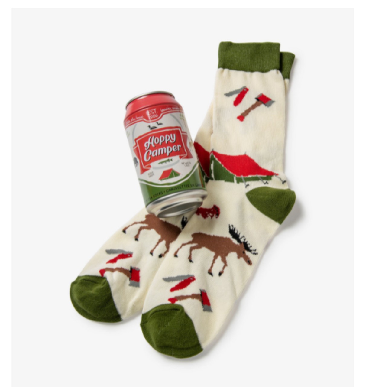 

Шкарпетки Hatley в пивній банці Hoppy Camper зелений O/S