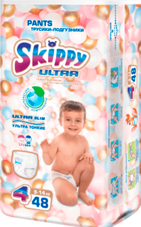Акція на Трусики-подгузники детские Skippy Ultra размер 4 (9-14 кг) 48 шт (6942648910317) від Rozetka UA
