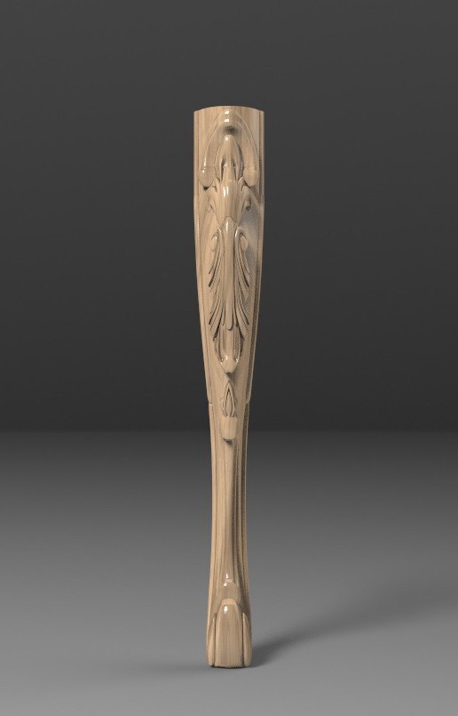 

Ножка Majsterdekor стола, консоли кабриоль с лепестком. Гнутая резная ножка из дерева. 750 мм. (Ножка 86)