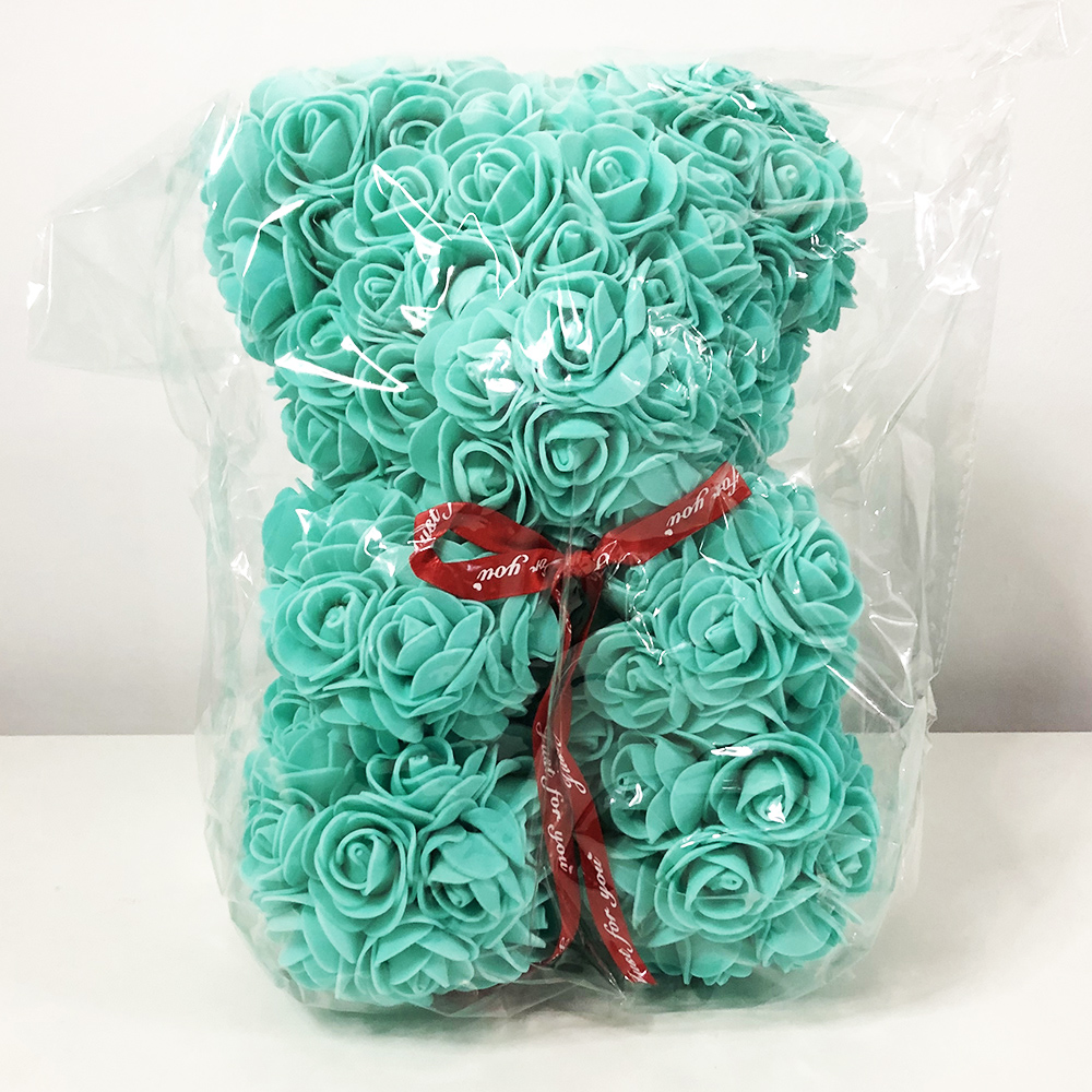 

Лучший подарок: мишка из искусственных 3D роз 25 см(ws75291-2-1). Цвет: бирюзовый