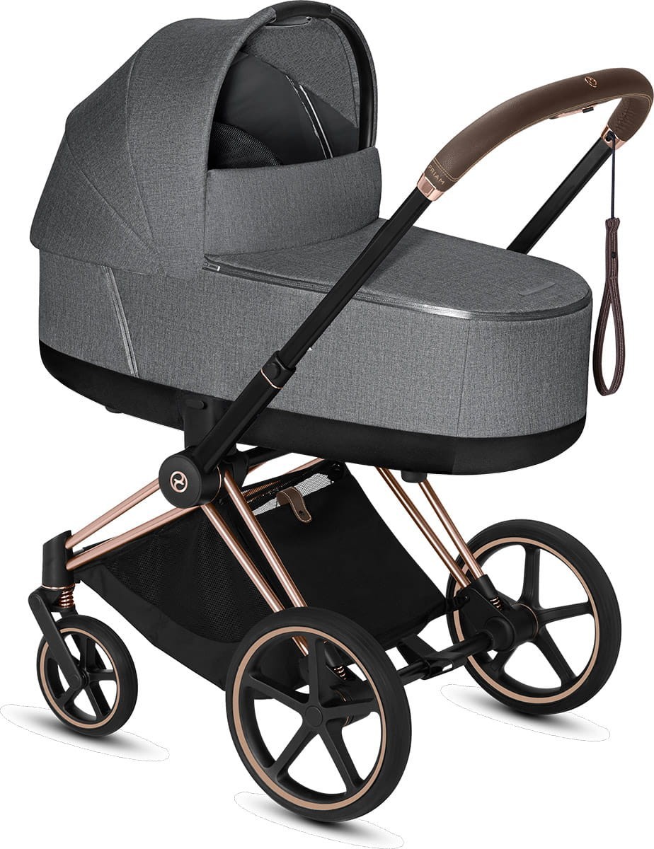 

Коляска для новорожденных Cybex e-Priam Manhattan Grey Plus шасси Rose Gold