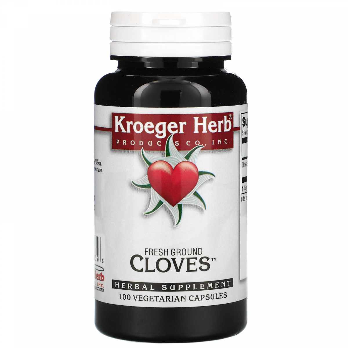

Свежая молотая гвоздика, Kroeger Herb Co, 100 вегетарианских капсул