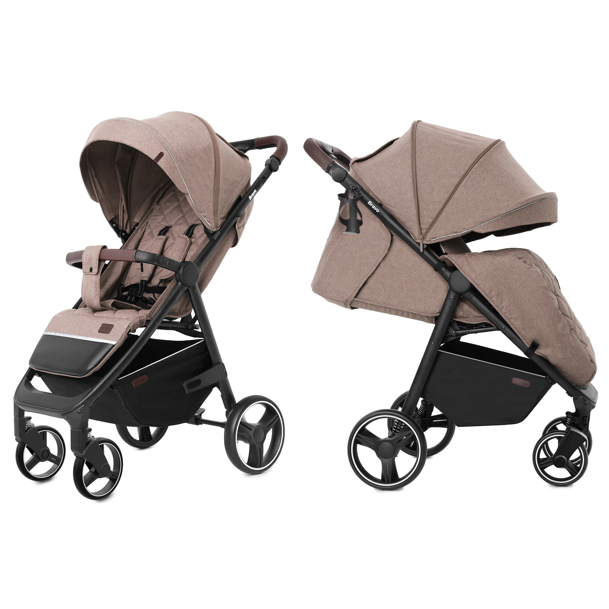 

Коляска прогулочная CARRELLO Bravo CRL-8512 Linen Beige, с дождевиком