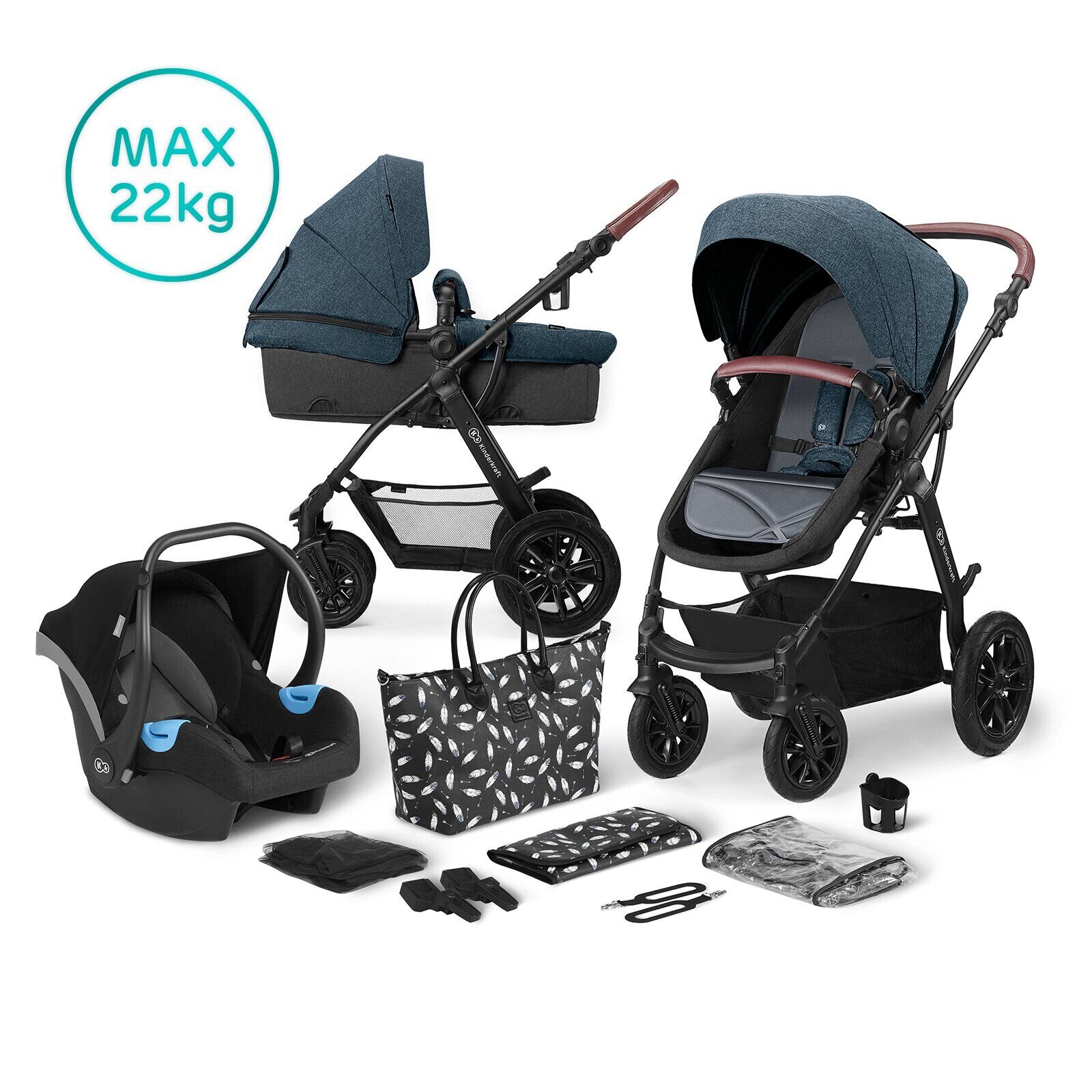 

Универсальная коляска 3 в 1 Kinderkraft Xmoov Denim (KKWXMOVDEN3000)