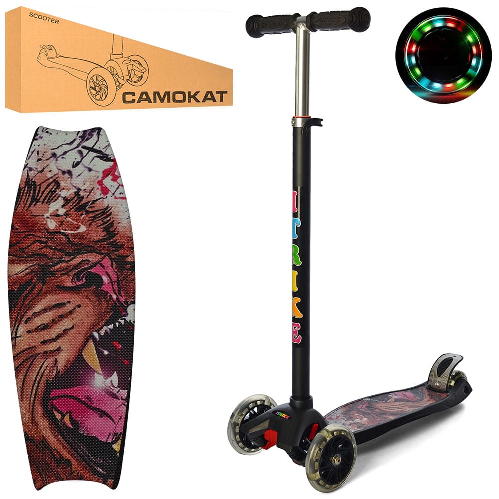 

Детский трехколесный самокат iTrike JR 3-055-1-B1 MAXI, черный