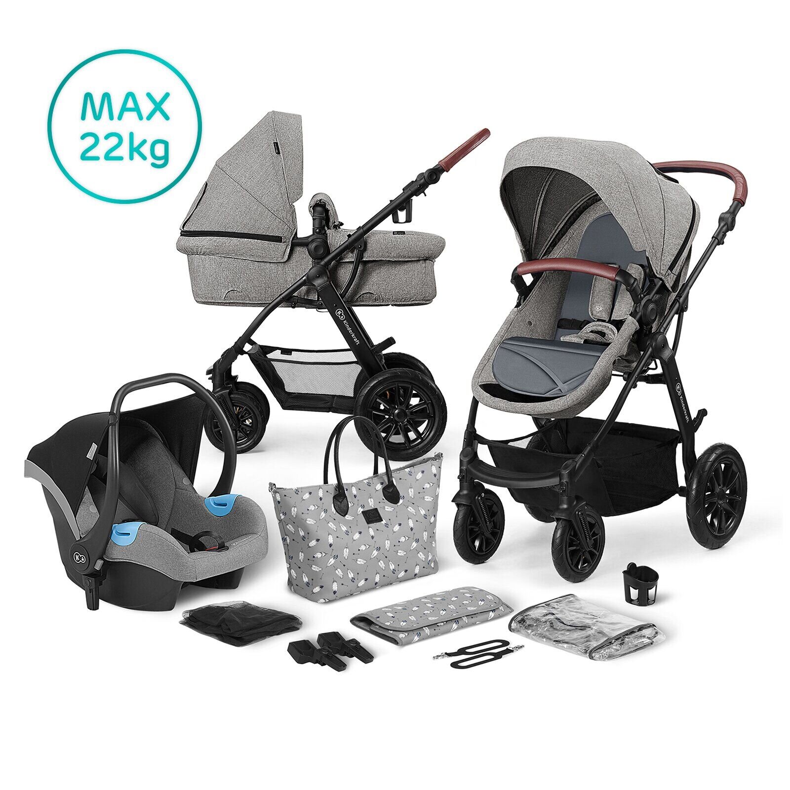 

Универсальная коляска 3 в 1 Kinderkraft Xmoov Gray (KKWXMOVGRY3000)