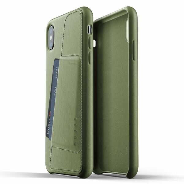 

Кожаный чехол MUJJO Full Leather Wallet для Apple iPhone XS Max - Olive