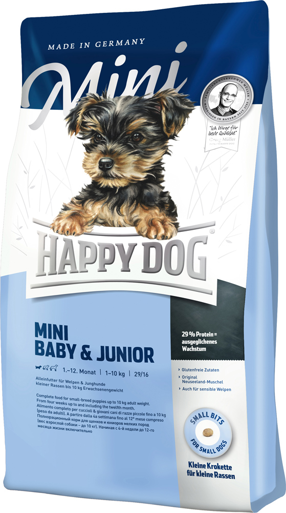 

Сухой корм Happy Dog Mini Baby & Junior для щенков мелких пород 8 кг