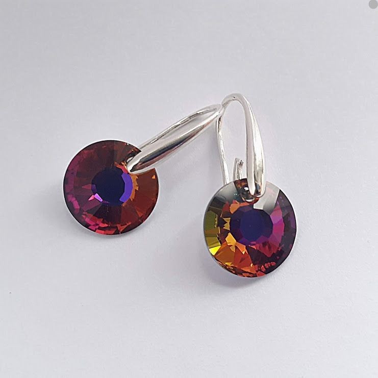

Серьги Hand Made с застежкой крючок с камнями Swarovski