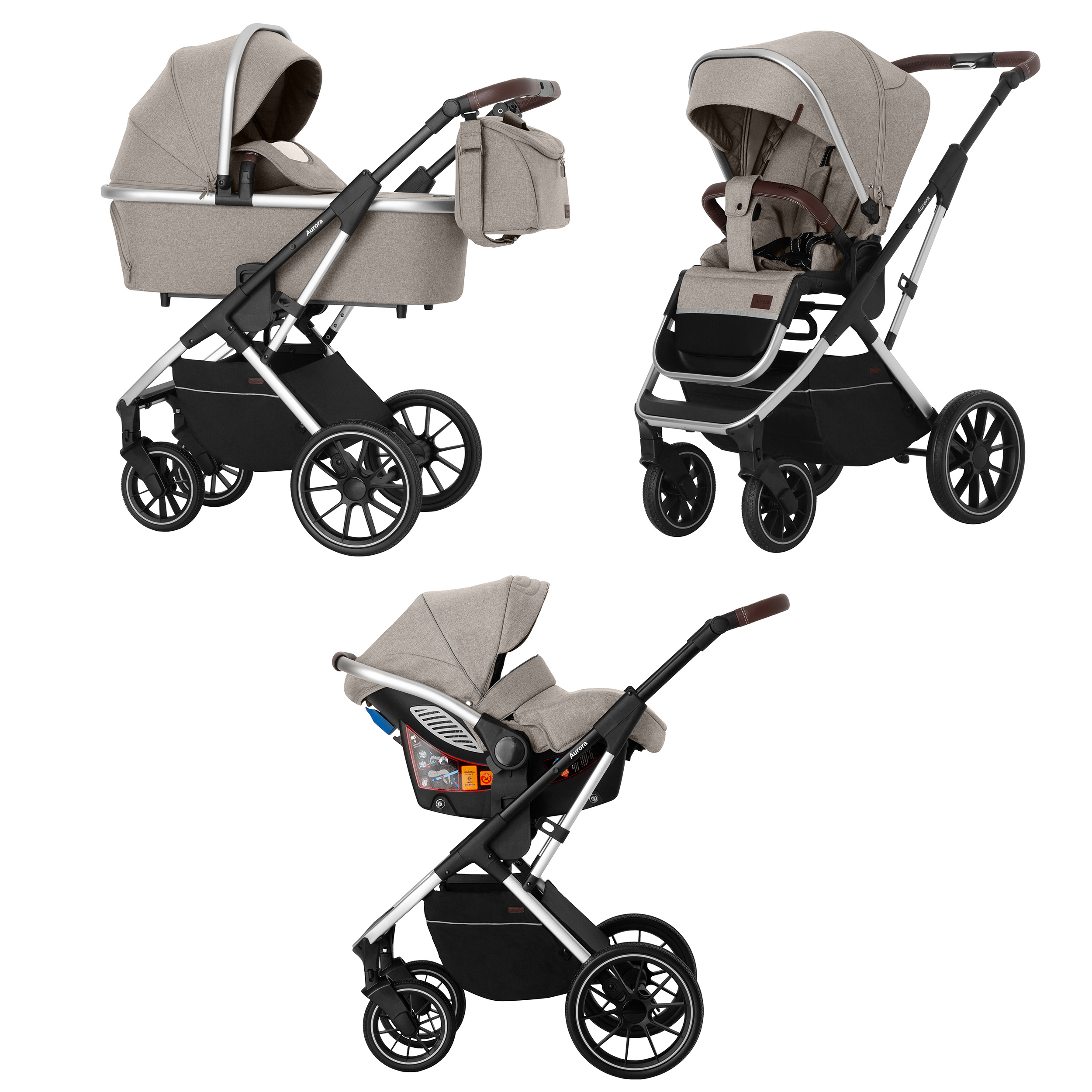 

Коляска універсальна CARRELLO Aurora CRL-6502/2 (3in1) Almond Beige /1/