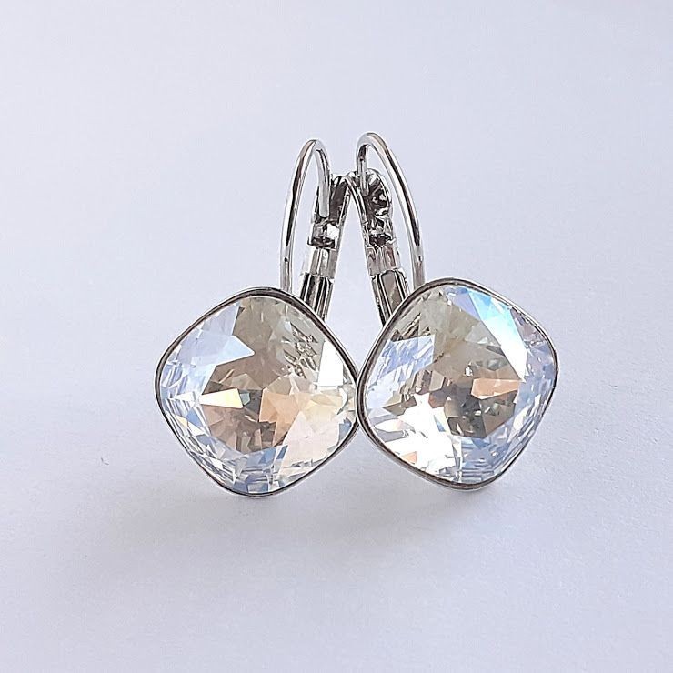 

Серьги родированые с кристаллами Swarovski