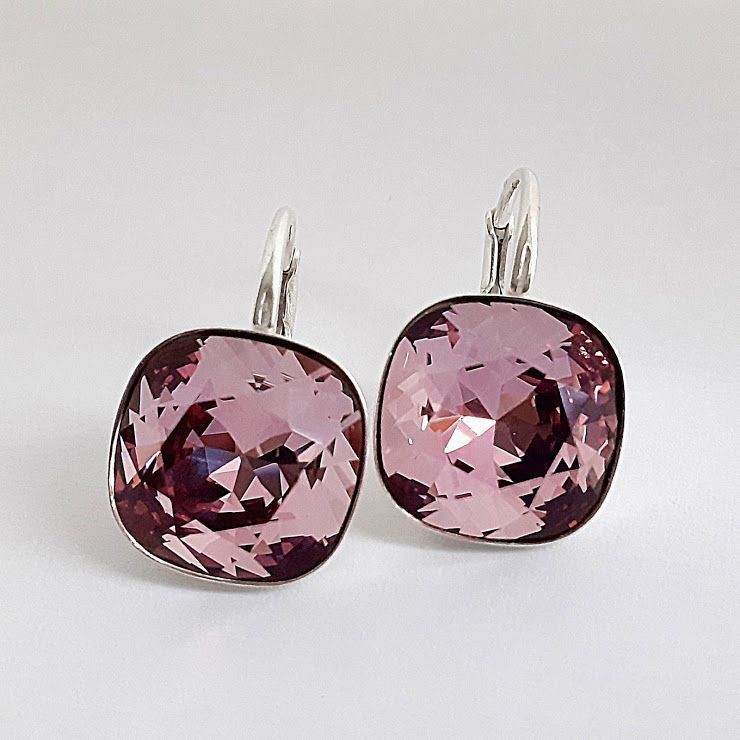 

Серьги из серебра с камнями Swarovski