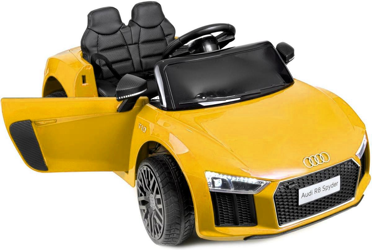 

Детский электромобиль машина AUDI двухместный лицензионный с пультом управления 3 передачи для ребенка желтый