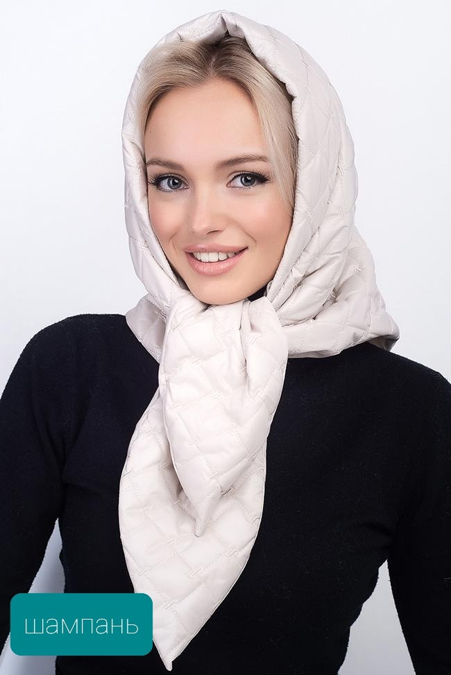 

Платок косынка на синтепоне Helen Line  шампань, Платок косынка на синтепоне Helen Line One size шампань