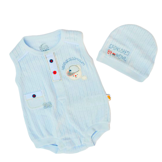 

Комплект (боди+шапочка) Munganbaby 42956 68-74 см Голубой