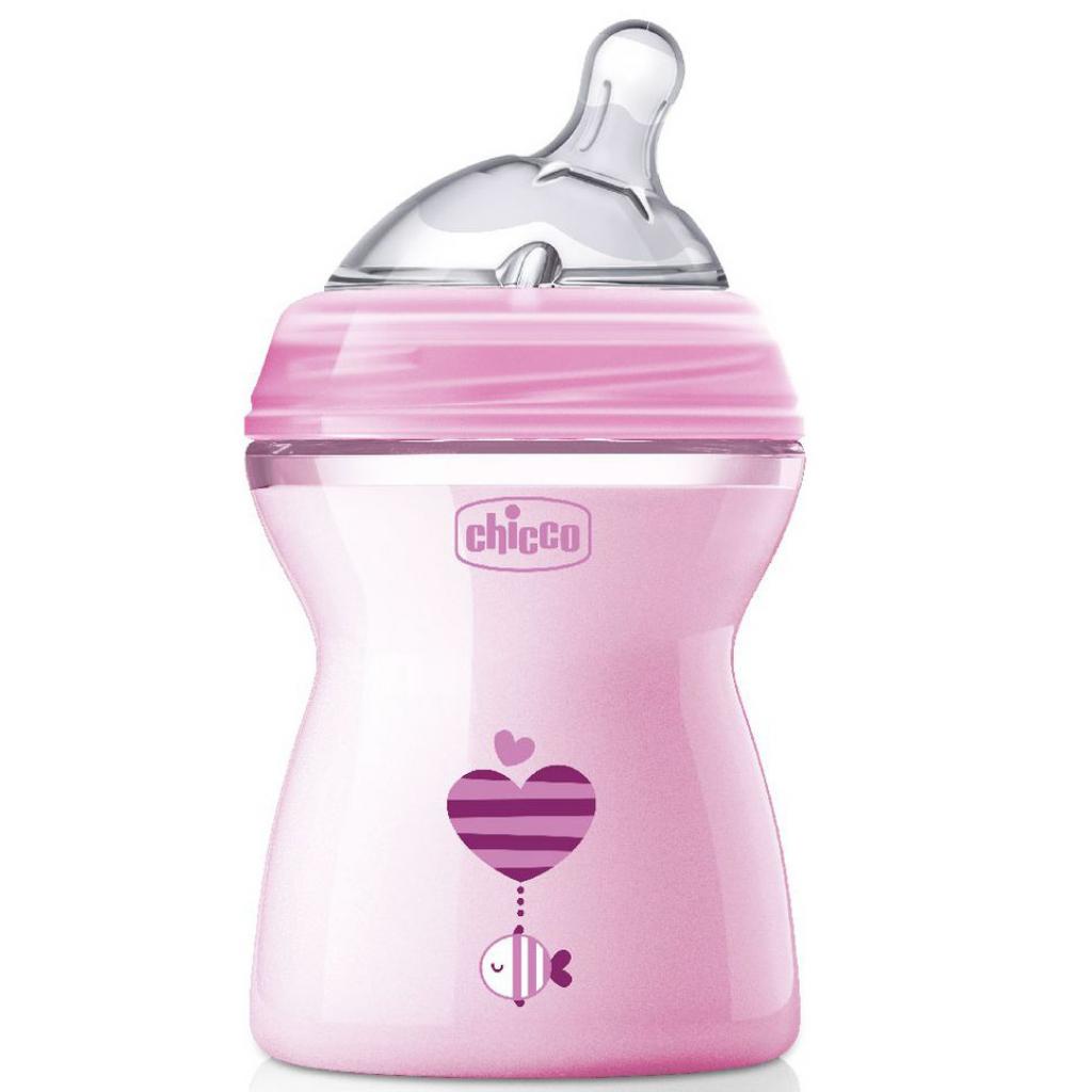 

Бутылочка для кормления Chicco Natural Feeling Color, 250 мл, 2м+, розовая (80825.11)