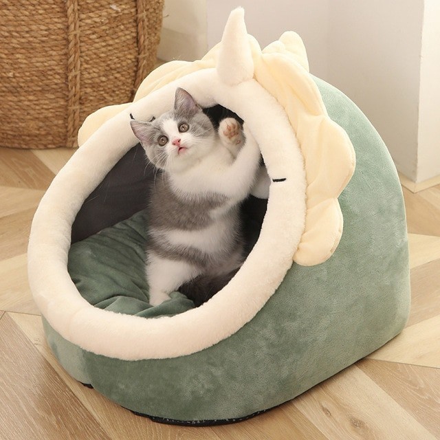 

Домик лежак для кошек зеленый размеры S
