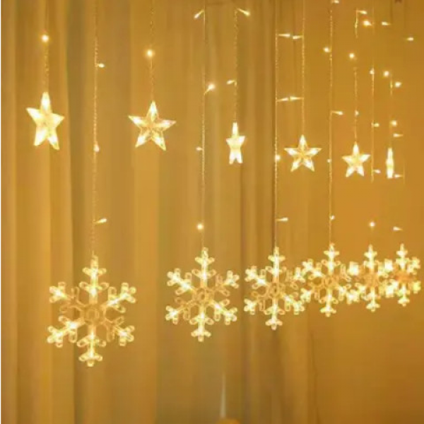 

Светодиодная гирлянда штора Звезды и месяц Warm white CC01004