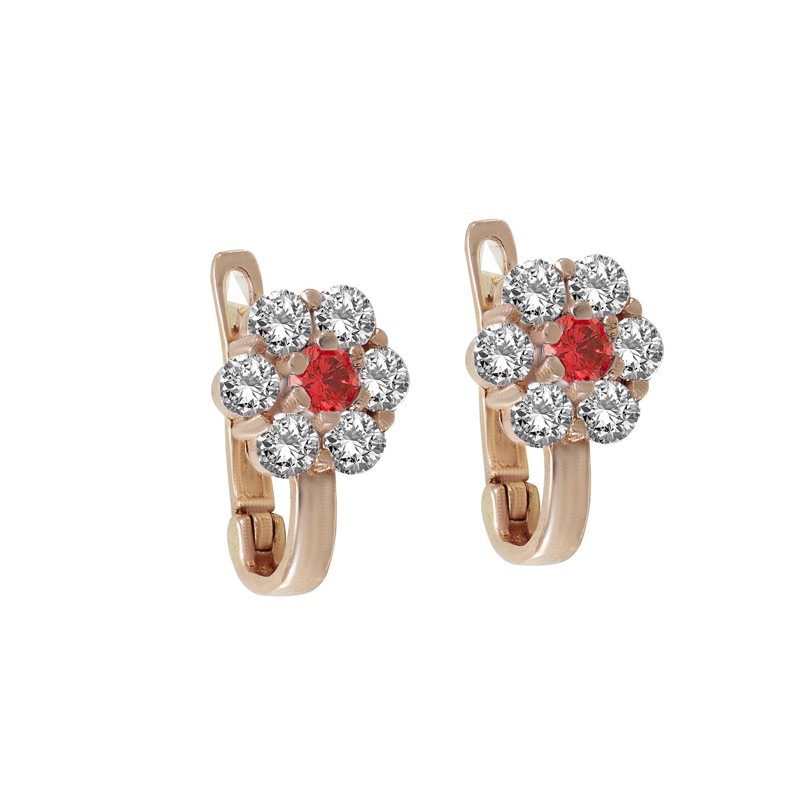 

Серьги из красного золота с куб. циркониями 1746542