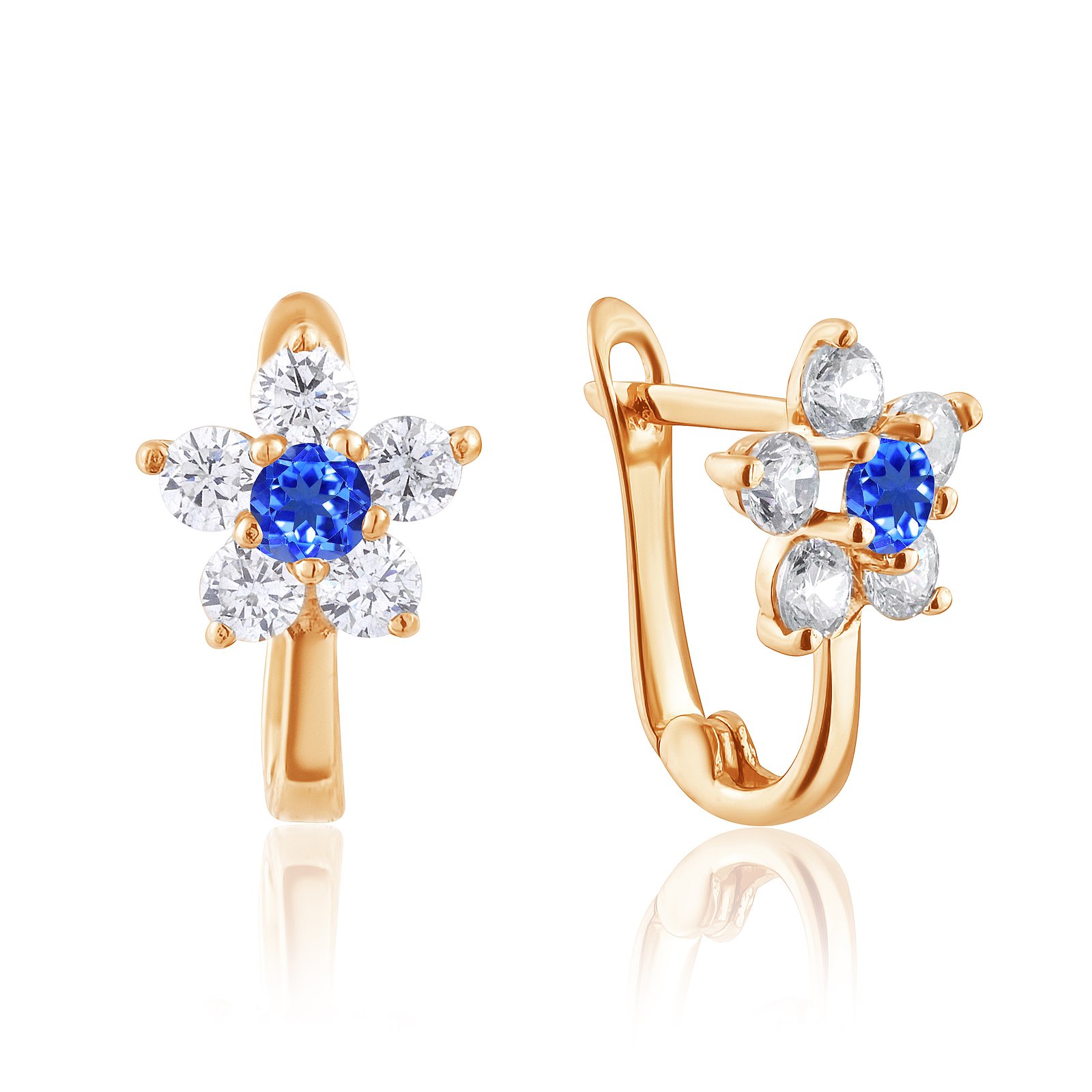 

Серьги из красного золота с цирконами 1762446