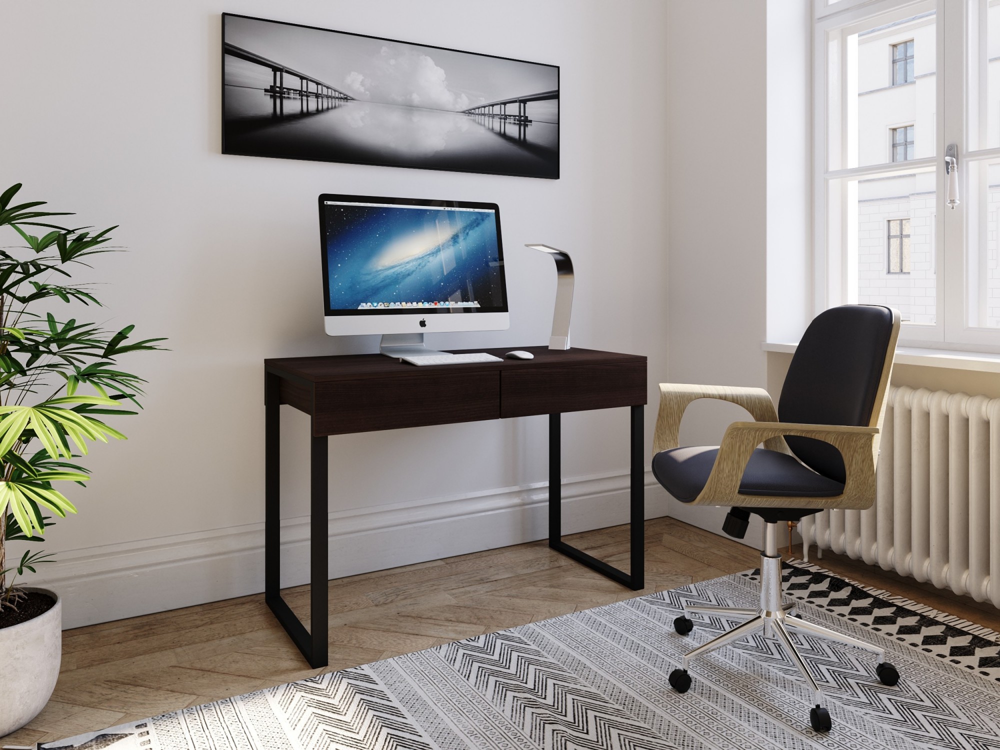 

Стол компьютерный Loft. Moreli Jack Ш1100 мм В 760 мм Г 536 мм Венге темный