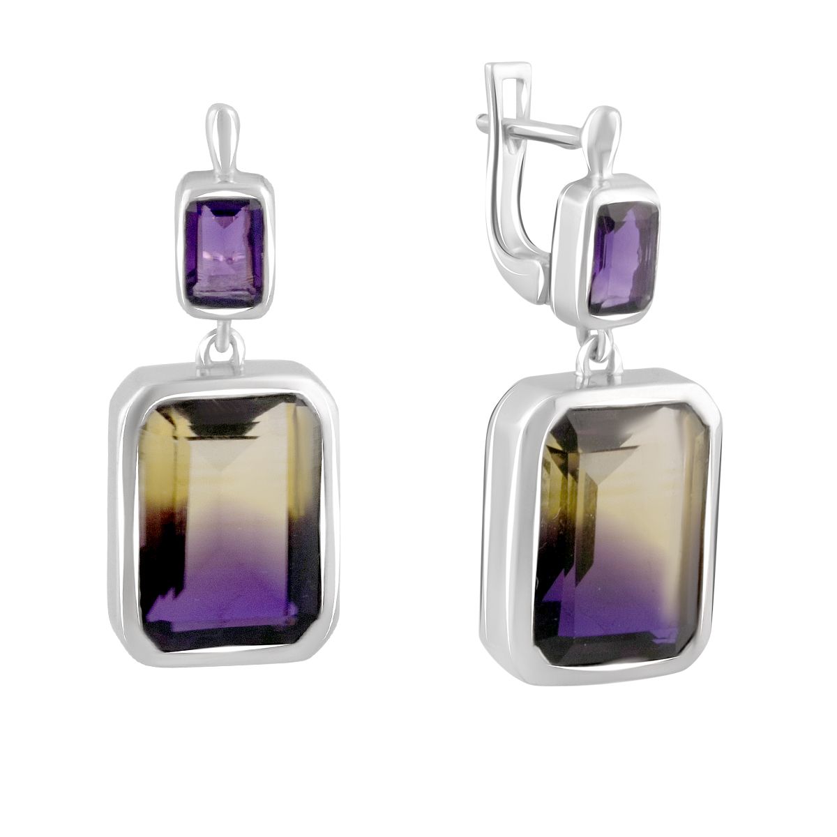 

Серебряные серьги jill с аметрином nano 9.17ct
