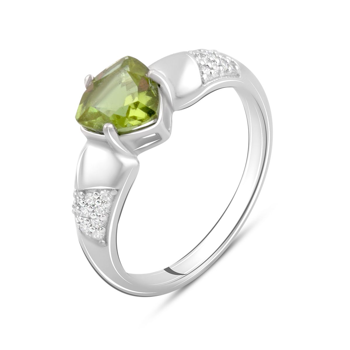 

Серебряное кольцо jill с Султанит султанитом 1.475ct, фианитами 18.5 размер