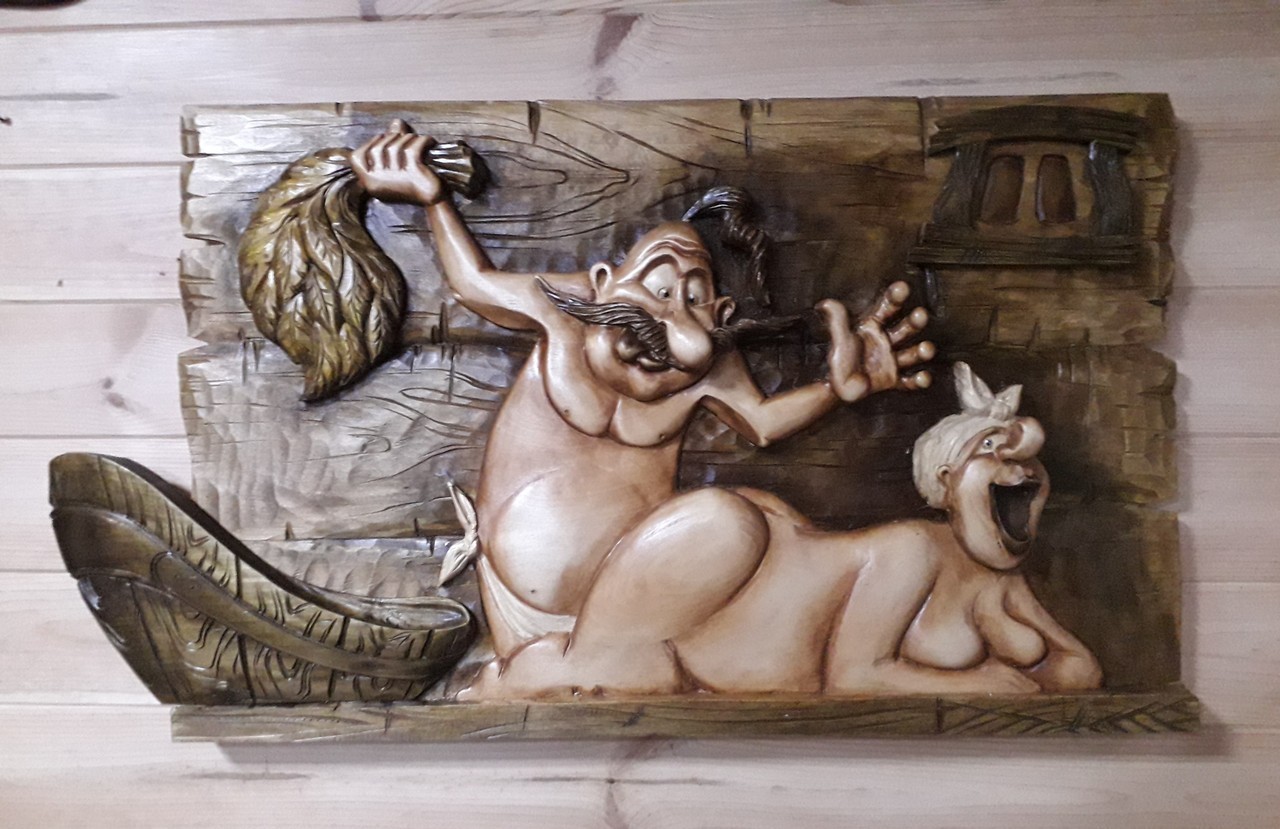 

Картина з дерева панно на стіну різьблене ПАРИЛКА 110х65см