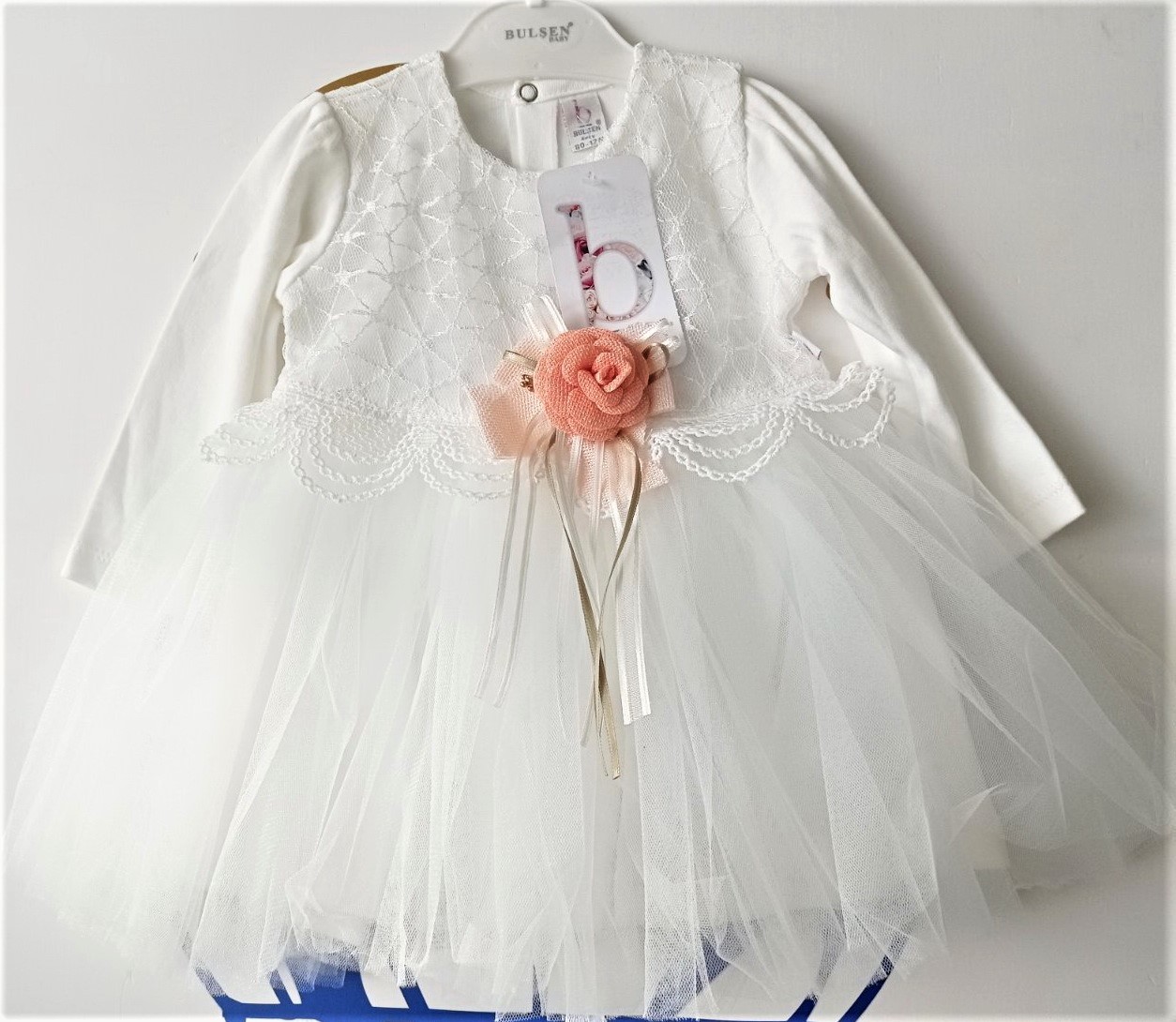

Пышное платье для маленькой принцессы Розочка Bulsen baby 74 р-р 9 мес белое