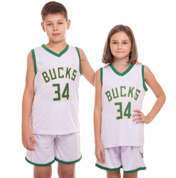 

Форма баскетбольная детская NBA BUCKS 34 SP-Sport 3582 2XL (16-18 лет) Бело-зеленая (IN07655)