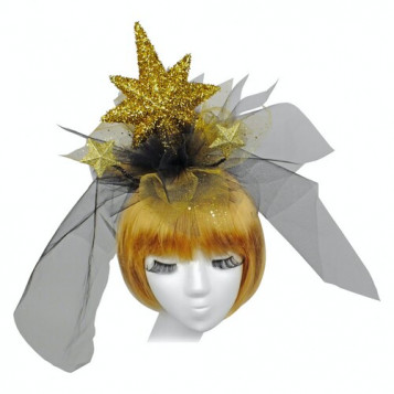 

Шляпка Super Star с фатой Seta 18-1051BLK-GL