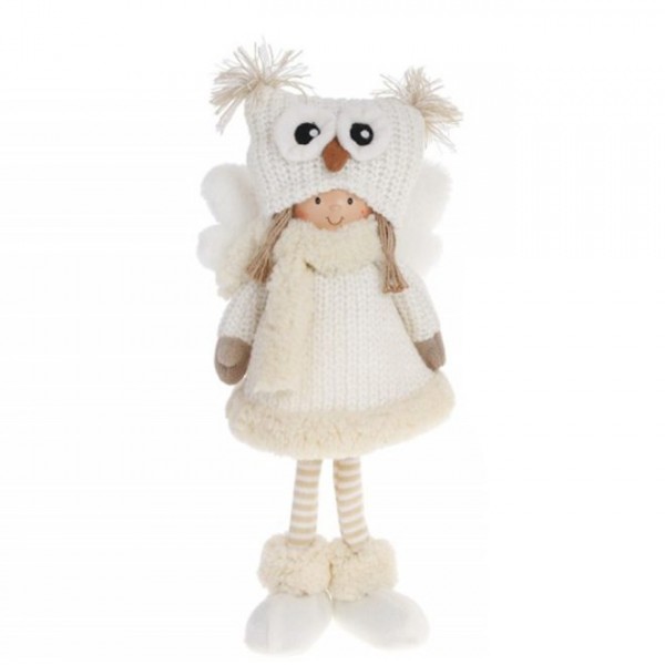 

Фигурка мягкая новогодняя Девочка в совиной шапке 38 см. Flora 12737 (NAT08836)