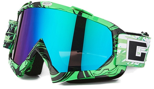 

Маска лыжная GXT/ Горнолыжные очки защита UV400 хамелеон стекло, зеленая оправа с черными полосками (633255791)