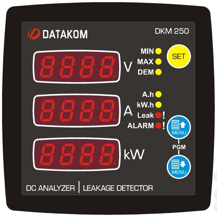 Анализатор сети постоянного тока DATAKOM DKM-250 DC, 96x96mm, RS-485 ...