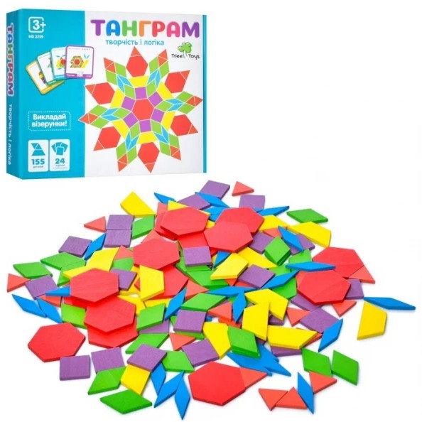 

Деревянная игрушка Limo Toy Танграм 155 деталей