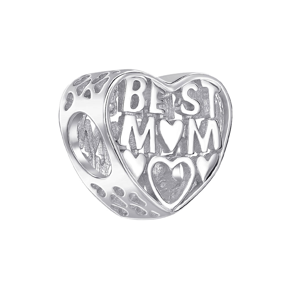 

Серебряный шарм-сердце Best Mum 000145993