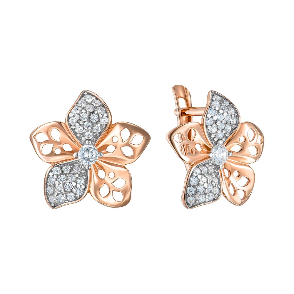 

Серьги из красного золота с фианитами 000150463