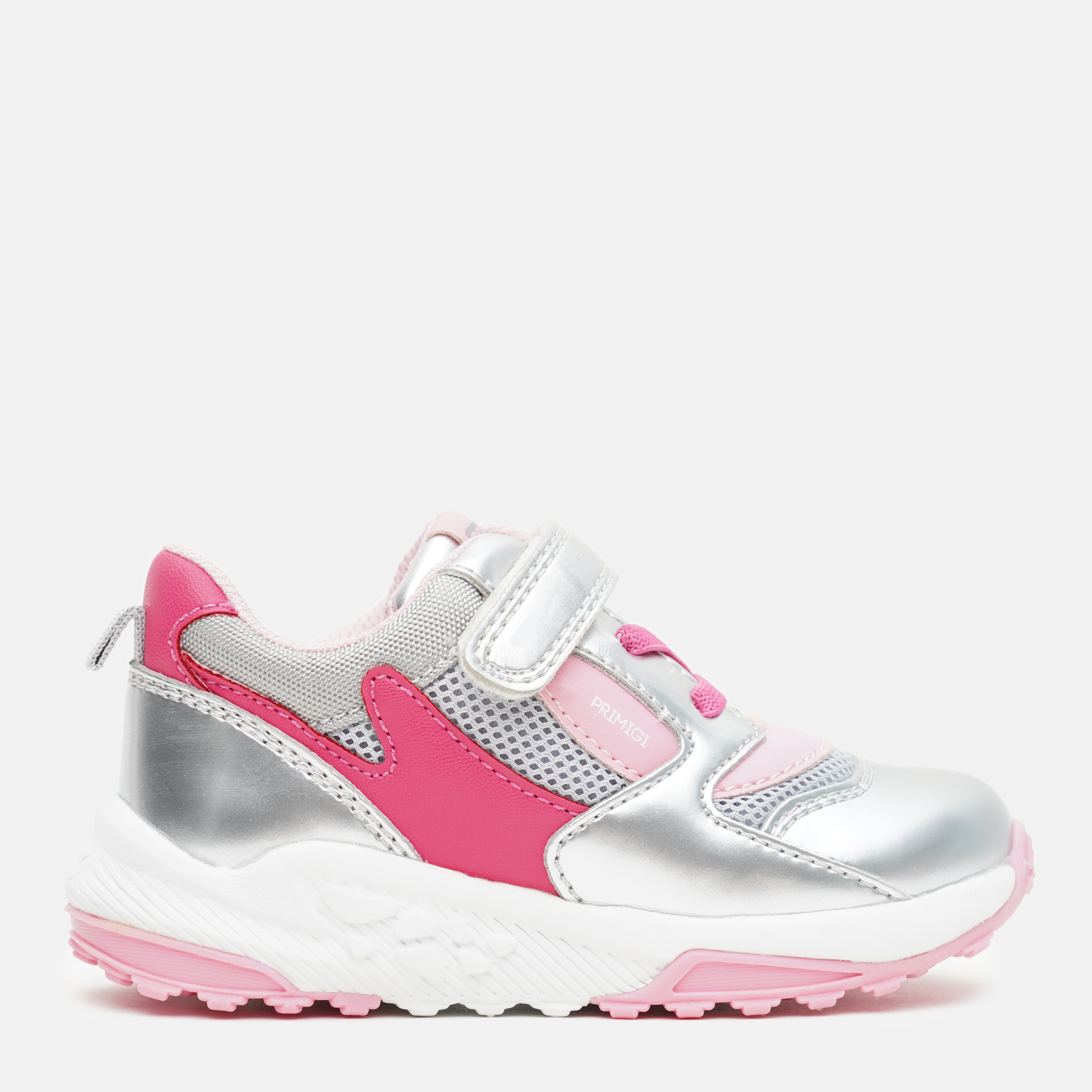 Акція на Дитячі шкіряні кросівки для дівчинки Primigi 8448100 22 Сріблясто-рожеві від Rozetka