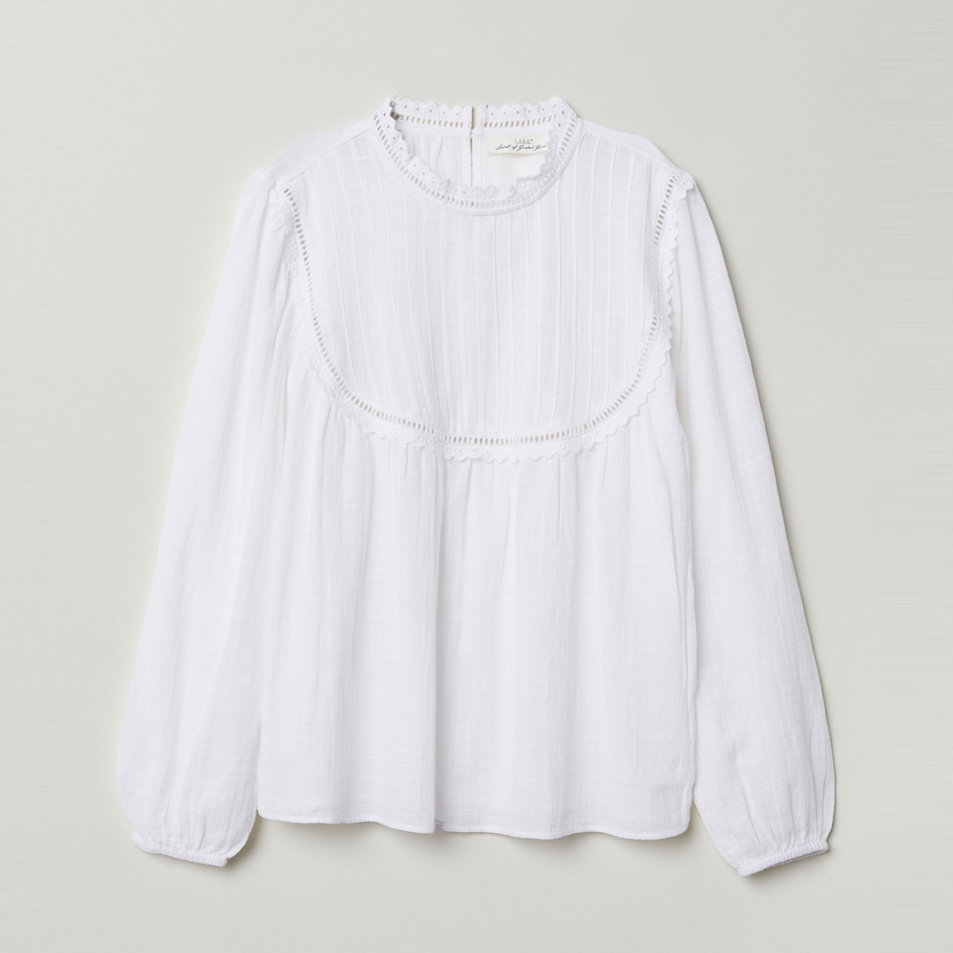 

Блузка H&M 0666158-8 42 Белая (СА2000001557693)