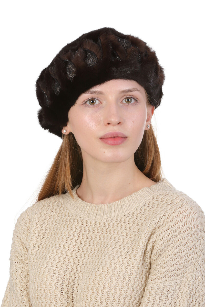

Берет из норки коричневый 57см 2U-BEAUTY