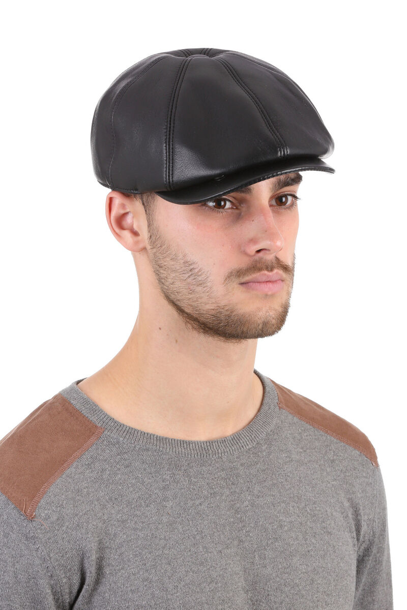 

Кепка мужская восьмиклинка из натуральной кожи 61см LF Label