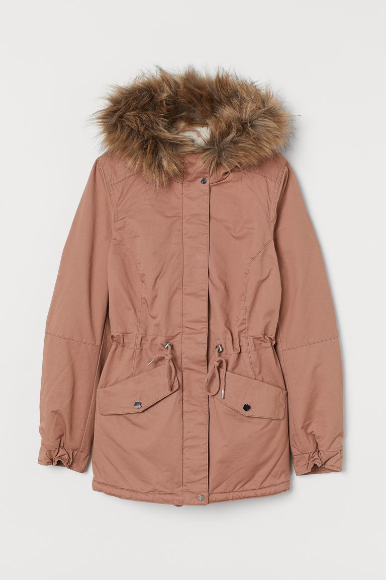 

Парка на плюшевой подкладке H&M  Винтажный розовый, Парка на плюшевой подкладке H&M 38 Винтажный розовый